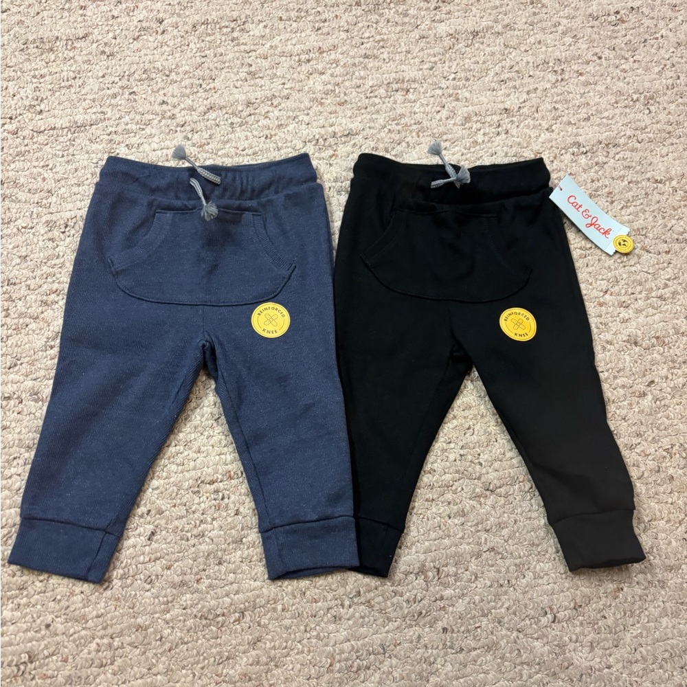 Kids Cozy Jogger Pants - Black and Blue